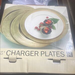 Gold Charger Plates Set of 4 - Elegant Home Dining